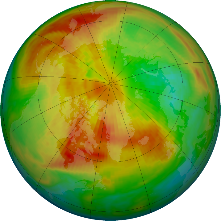 Arctic ozone map for 10 March 1992